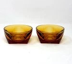 Vintage Vanity Amber By Colony Set Of 2 Small Dessert Bowls 4 .5" Arch Panel Mcm. Fixed Price $19.99.