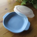 Rubbermaid Microwave Heatables Cookware 0061 Country Blue Square Dish W/ Lid 6". Fixed Price $12.99.
