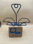 Pampered Chef Simple Additions Small Caddy Metal Stand 2 White Bowls. Fixed Price $55.00.