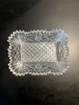 Abp American Brilliant Period Glass Cut Rectangle Bowl Stars Dresser Tray. Fixed Price $26.49.