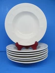 Mikasa Radiance White 9 1/2" Rimmed Soup Bowls Bundle Of 7. Fixed Price $59.00.