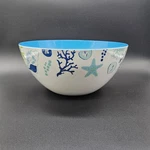 Coastal Melamine Serving Salad Bowl Outdoor Summer Picnic Beach Party Seashells. Fixed Price $12.74.