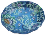 Bungalow No 10 Blue Floral Serving Bowl Large 13.75" Melamine Scalloped New. Fixed Price $25.16.