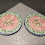 Watercolors By Sango Blueberry Sky 3000 2 Salad Plates 7/8" Sue Zipkin. Fixed Price $14.00.