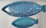 Opalhouse Fish Melamine Nesting Platters Set Of 2 Coastal Tropical Blue Plates. Fixed Price $19.99.