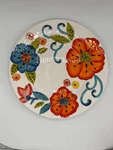 Wildflower Poppies Floral On White Dinner Plate Laurie Gates 11 Set Of 2. Fixed Price $19.00.