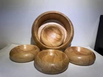 Plantation Timber Rubberwood Salad W/ 4 Small Bowls. Fixed Price $65.00.