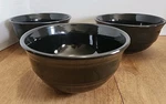 Set Of Mainstays Black Stoneware Cereal Soup Bowls 6" Tall 3" High. Fixed Price $31.30.