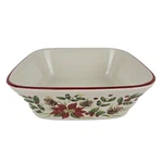 Longaberger Pottery Natures Garland Large Square Bowl Poinsettia 9.5" #31490. Fixed Price $39.97.