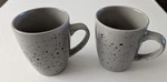Vintage Now Stoneware Gray & Blue Speckled Coffee Mugs / Cups Set 2. Fixed Price $6.99.