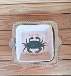 Vtg Ceramic Casserole Dish And Pewter Holder Love Me Even When Im Crabby. Fixed Price $27.95.