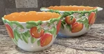 Temptations By Tara Figural Fruit Peach Bowls 1.5 2.5 Handles Look Unused. Fixed Price $52.00.