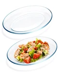 Nutriups 2 Pack Tempered Glass Oval Serving Plates Oven, Microwave, Dishwasher. Fixed Price $40.76.