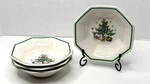 Nikko Japan Christmastime - Set Of 4 Octagonal Tree Soup/cereal Bowls. Fixed Price $24.99.