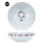 Food Network Holiday Linzer 11" Round 2.5QT Serving Bowl Red Silver Merry Wreath. Fixed Price $29.95.