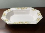 Mcm Nikko Dogwood 10.5 Oval Vegetable Bowl Flowers Octagon Green Yellow Ribbed. Fixed Price $28.00.