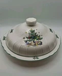 Happy Holidays Covered Vegetable Serving Bowls 11.25" Nikko Japan. Fixed Price $44.95.