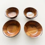 Enrico Bamboo Wooden 8" Salad Serving Bowls Lot Of 4. Fixed Price $24.99.