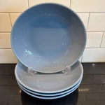 Set 4 Pillivuyt Shallow Medium French Porcelain Serving Soup Pasta Bowls 9" Blue. Fixed Price $139.97.