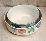 Mikasa Intaglio CAC42 Country Poppies 3.5" X 9.5" Bowl & 8". Fixed Price $65.00.