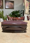 Tastefully Simple Dip Crock Bowl/ Lid Metal Stand Purple Buffet Serving Dish. Fixed Price $15.00.