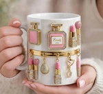 Personalized Makeup Lover Mug, Custom Name Beauty Coffee Cup, Cute Design. Fixed Price $23.99.