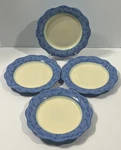 Pfaltzgraff Summer Breeze Salad Plates 9 Blue Scalloped Edge Set Of 4 Euc. Fixed Price $22.95.
