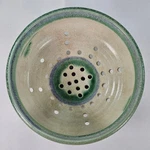Vintage Artisan Studio Pottery Berry Bowl Colander Lavender Floral Stoneware. Fixed Price $43.75.