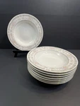 Set Of 8 Farberware Fine China Southampton 223K Rim Soup Pasta Bowls 9 Euc. Fixed Price $24.99.