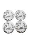 Juliska White / Flint Gray Ceramic Country Estate Stable Cocktail Plates Lot 4. Fixed Price $89.99.