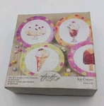 Set Of American Atelier Porcelain Dessert Plates, Ice Cream, New Box 5435. Fixed Price $23.00.