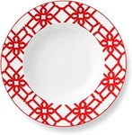 By Brandie Truman Porcelain Rimmed Bowl, 9.25", Red, LBPR0104. Fixed Price $42.95.