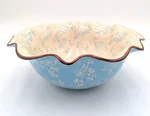 Temptations Floral Lace 3.5 Qt Ruffled Light Blue Mixing Bowl PPP-SQ-785409. Fixed Price $39.99.