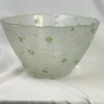 Southern Living At Home Marietta Bowl Green Dots Clear Dimpled Glass, Pre-owned. Fixed Price $8.00.