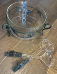 Vintage Wrought Iron & Glass Grapevine Design Salad/serving Bowl W/serving Nib. Fixed Price $71.36.