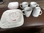 Corelle Splendor Square Set Of 4 Each Dinner & Luncheon Plates Bowls Mugs. Fixed Price $99.95.