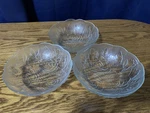 Set Of 3 Pasari Crystal Livia Clear Floral Rose Soup/salad Bowls. Fixed Price $29.99.