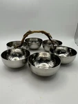 Leeber Golden Vine Hammered 6 Place Server, 8 Stainless Steel Made India. Fixed Price $14.00.