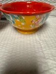 Pioneer Women Stoneware Soup-cereal Bowl Floral Set Of 2 Red Inside 6" Across. Fixed Price $18.99.