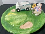 Golf Sports Party Platter Tray Ceramic World Bazaar 18 Hole Chips & Dip In Box. Fixed Price $15.00.