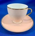 Set Of 4 Hampton Tea Peach Cups And Saucers Original Box Never Used. Fixed Price $59.99.