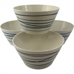 Royal Doulton Pacific Blue Cereal Soup Bowls Set Of Cobalt Lines 5 3/4". Fixed Price $41.99.