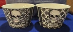 222 Fifth Halloween Skeleton Skull Appetizer Snack Dessert Bowl Set 3" 4.5". Fixed Price $14.99.