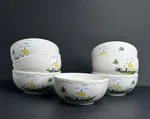 Varages France Cereal Bowls Lot 7 Farmhouse W/yellow Roof. Fixed Price $59.99.
