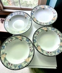 Mikasa Intaglio CAC29 Set (4) Garden Harvest Fruit Rimmed Soup Salad Bowl 9.25. Fixed Price $32.00.