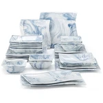 Dinnerware Set 26 Piece Service For Blue Porcelain Malacasa Flora Plates Bowls. Fixed Price $179.99.
