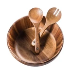 Bill.f Wooden Salad Bowl, 12'' Acacia Bowls Set Large Mixing.... Fixed Price $78.97.