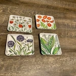 Mebel Italy Melamine 4 X 5 Snack Trinket Trays Set Of Floral Vtg. Fixed Price $28.00.