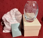 Waterford Vase Sunday Rose Posy 4" W/box & Pink Storage Gift Bag Excellent. Fixed Price $50.00.