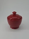 Bia Cordon Bleu Red Ceramic Sugar Bowl With Lid Hand Glazed 2014 -.... Fixed Price $15.00.
